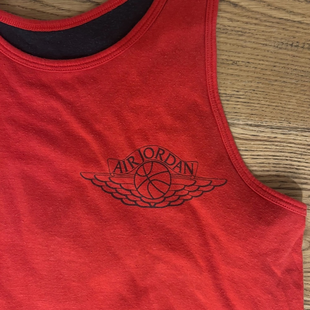 1980s Nike Air Jordan Reversible Tank Top Red/Dark Blue - Picture 2 of 5